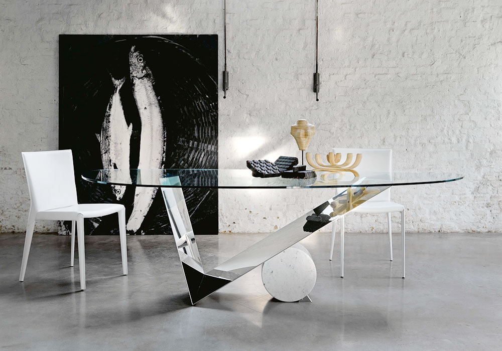 tavolo moderno piano in vetro valentinox cattelan italia