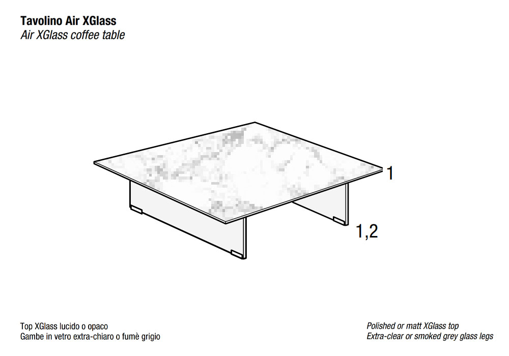 Tavolino Air coffee table - Lago - Fattorini Design