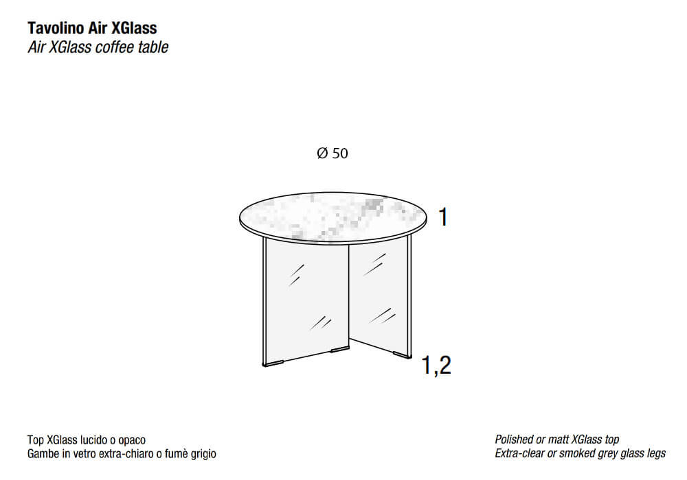 Tavolino Air Xglass Round - Lago Design - Fattorini Design