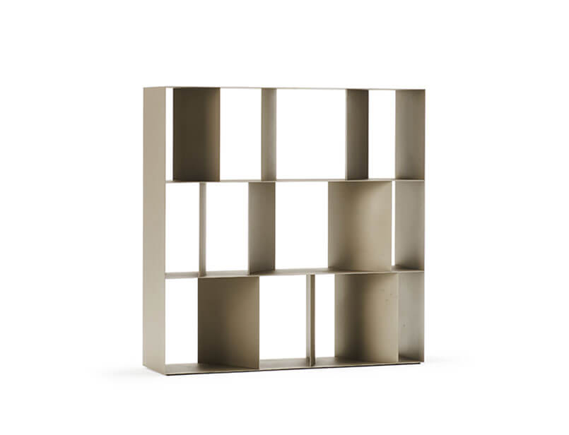 libreria modulare h100 in goffrato titanio Nautilus Cattelan italia