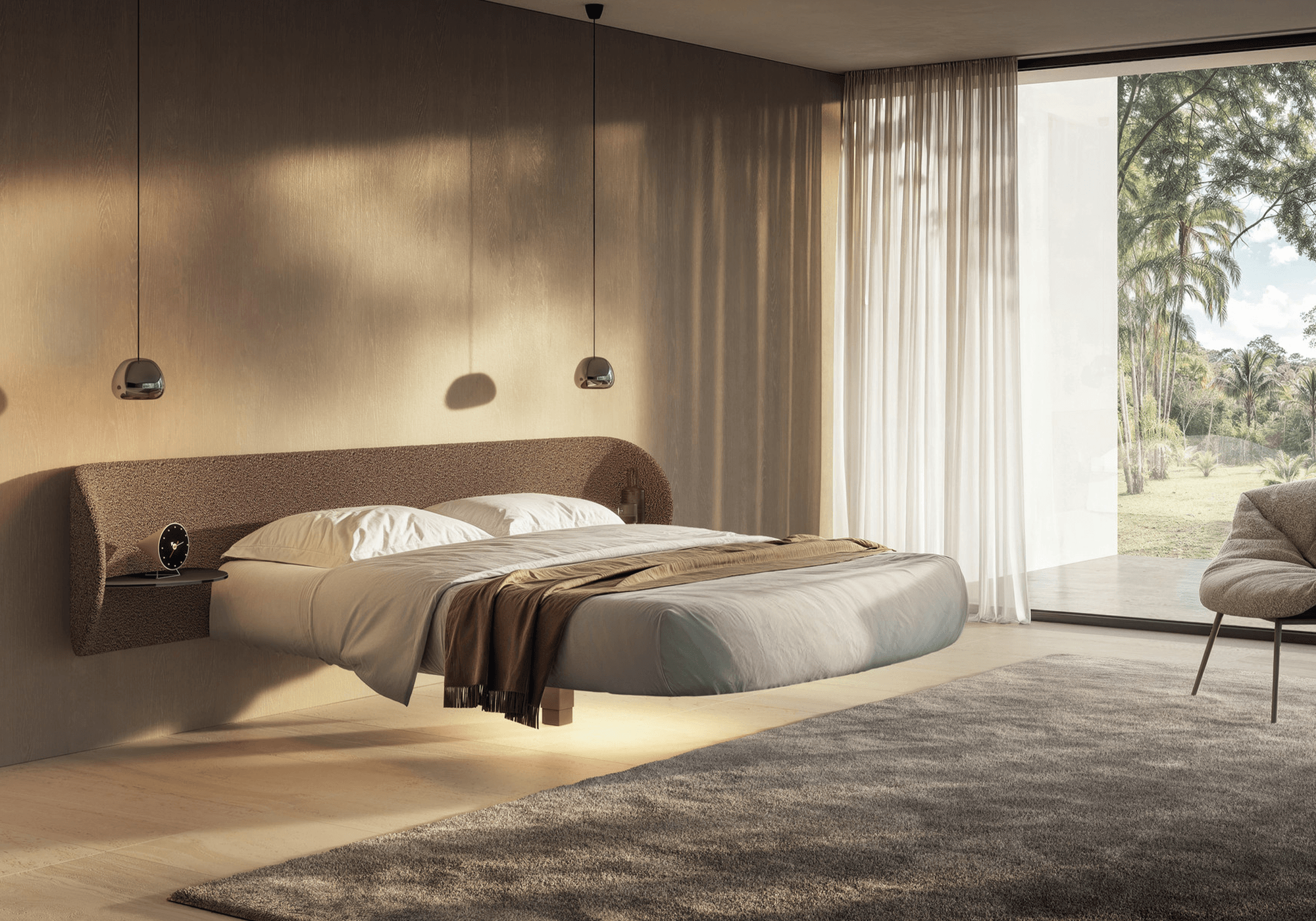 letto rotondo sospeso modello 2897 Fluttua Roundy LAGO Design letto rotondo sospeso modello 2897 Fluttua Roundy LAGO Design