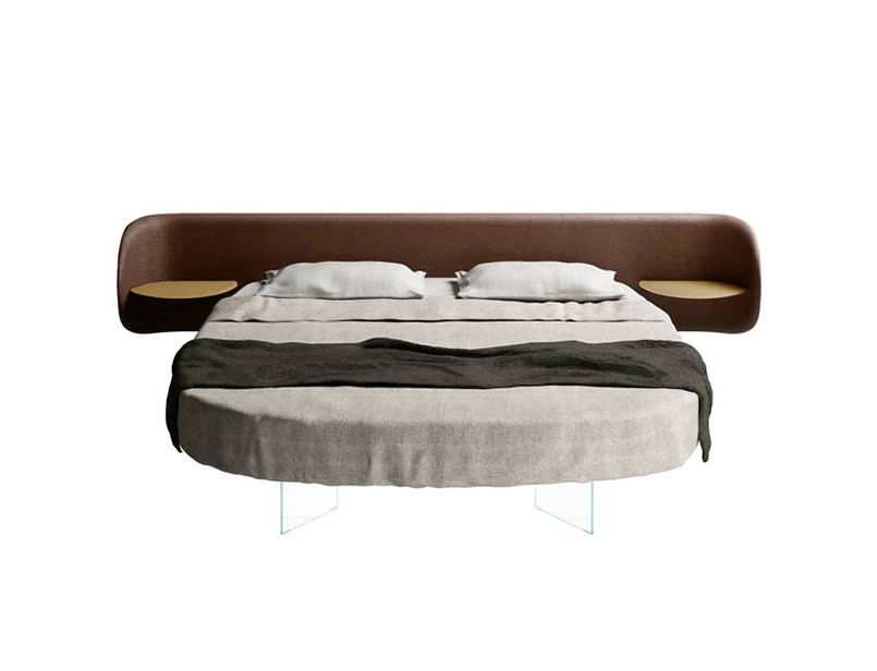 letto rotondo con sostegni in vetro e testiera a parete h56 Air Roundy 2896 LAGO Design letto rotondo con sostegni in vetro e testiera a parete h56 Air Roundy 2896 LAGO Design