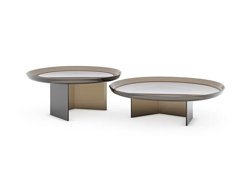 tavolini in cristallo rotondo specchiato bronzo Standard Cattelan Italia tavolini in cristallo rotondo specchiato bronzo Standard Cattelan Italia
