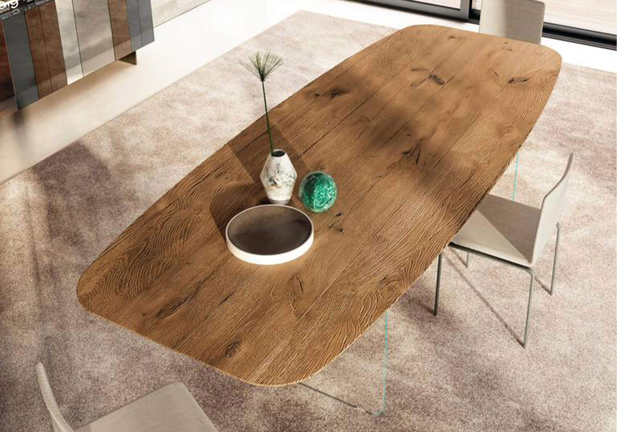 tavolo moderno in legno con angoli smussati per zona giorno Air Soft LAGO Design tavolo moderno in legno con angoli smussati per zona giorno Air Soft LAGO Design